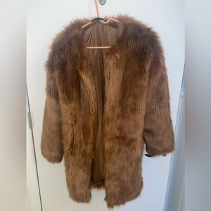 Fashion Nova thick brown fur coat. Only worn once! Perfect condition.knee length